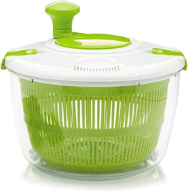 5L Quick and Easy Salad Spinner with Secure Lid and Rotating Handle, Easy to Dry and Clean