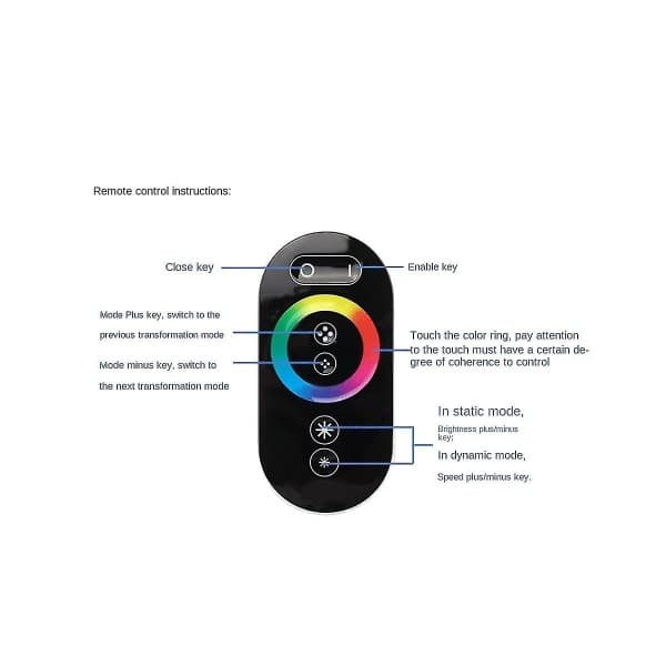 GT666 RGB LED Controller Wireless RF Touch Remote Control DC 12V 24V 18A 3 Channels Lights Tape Dimmer Switch