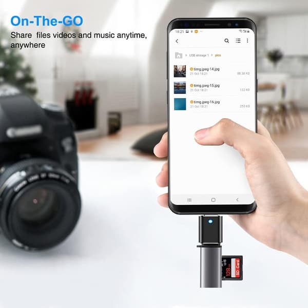 CLAMP USB C til USB 3.0-adapter (2-pakning), OTG USB-C til USB-A 3.0-adapter kompatibel med MacBook, USB-C-smarttelefoner og Type-C-enheter, svart.