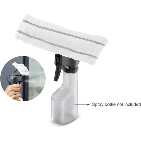 Replacement Window Cleaning Cloths Microfiber Pads for Kärcher WV1 WV2 Spray Bottle Head, Home Glass Cleaning, White 2-pack