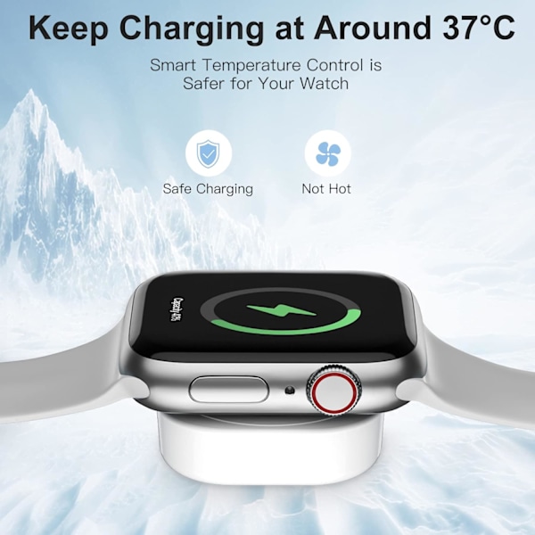 Kompatibel med Apple Watch-oplader, 1,5 m/5 fod hurtigt magnetisk opladningskabel kompatibel med Apple Watch Series 10 9 8 7 SE 6 5 4