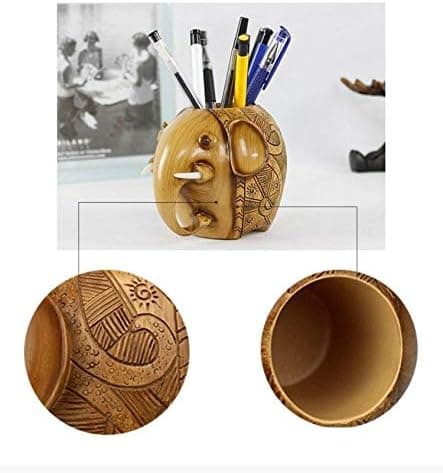 Elephant Holder in Resin, Creative Pen Holder, Desk Supplies