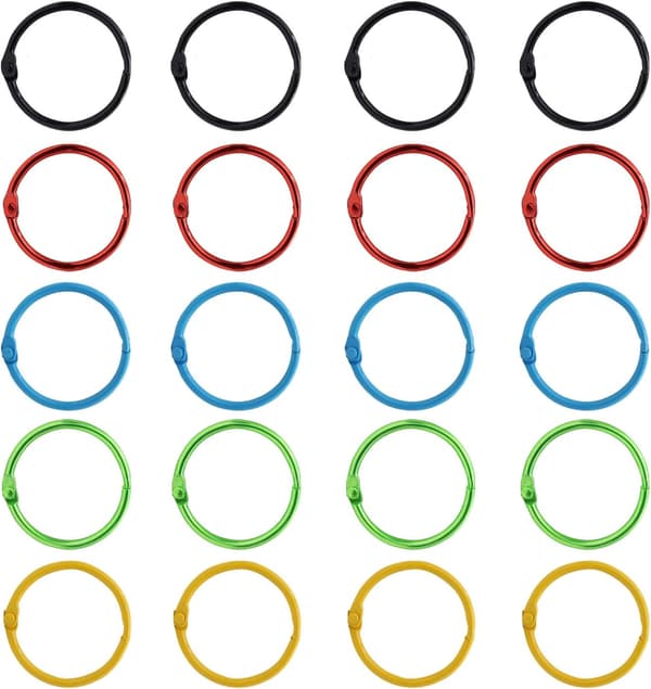 Bokring 45 mm Løsblad Metalfarve Bundet Ring til Scrapbog