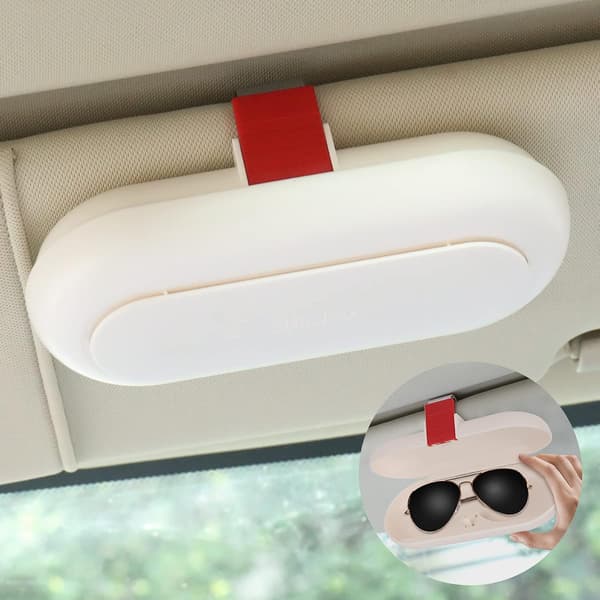 Car Sunglasses Case, Retractable Sun Visor Holder, Multifunctional
