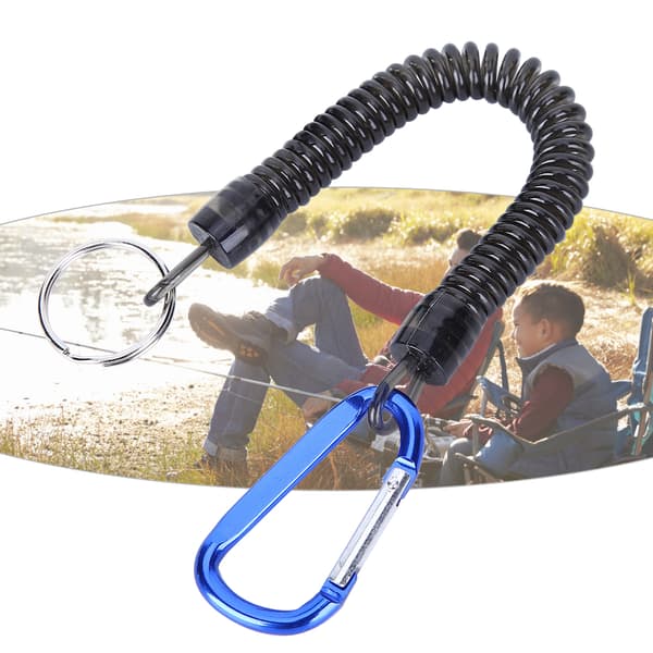 Missing Line with Carabiner 90cm Flexible Connection Hanging Buckle Anti-Lost Strap (Blue Hanging Buckle)