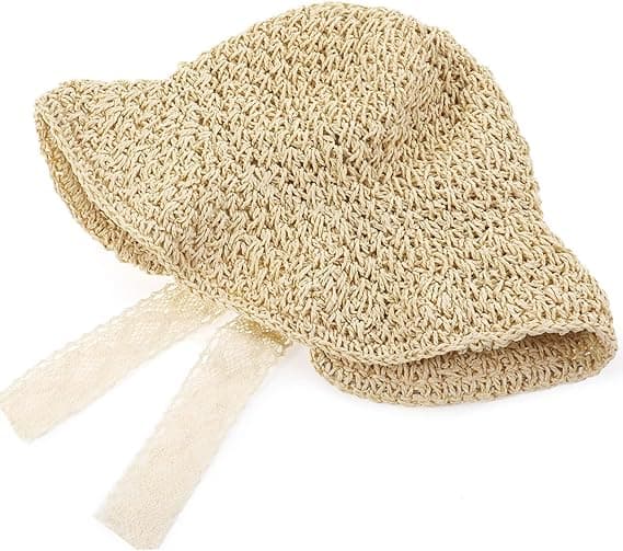 Bredskygget stråhat til kvinder (beige) solhat sammenfoldelig blød hat spandhat sommer strand solhat til kvinder