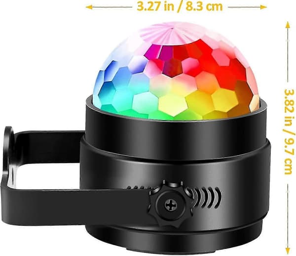 Diskokule 360 Roterende LED Festlampe Musikkaktivert Disco db