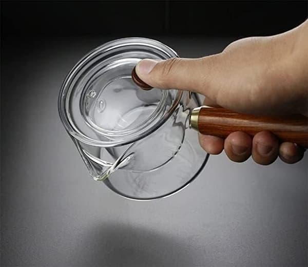 Bærbar tekanne i glass med infuser, for løs te, 450 ml -