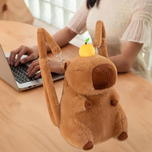 Capybara Rygsæk, Plys Capybara Legetøjstaske til Fest, Ferie, Mænd{F2}