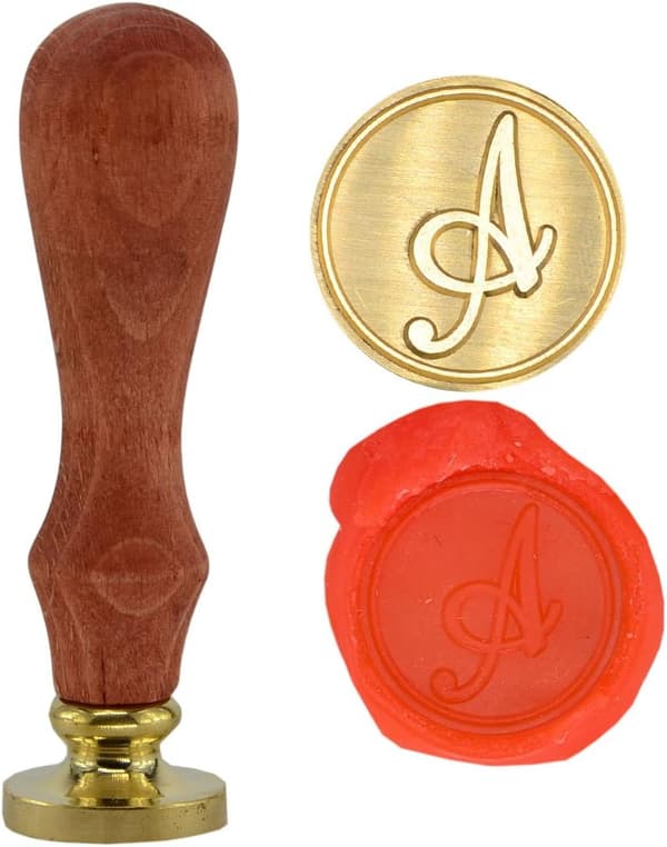 Retro messinghode trehåndtak 26 bokstaver A-Z Alfabet bokstav voks klassisk Siegellack seglstempel GZ1 A -
