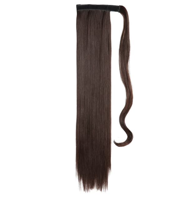 Rett hår hestehale Lang brun wrap-around hårforlengelse Hestehale for jenter 21,7 tommer