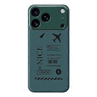 Compatible Case for iPhone 17 Pro, Boarding Pass Pattern, Print, Straight Edge, TPU Phone Back Cover (Green)