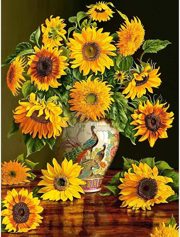 1 st 5D Diamond Painting Blomma, DIY Diamond Painting Kit Solros
