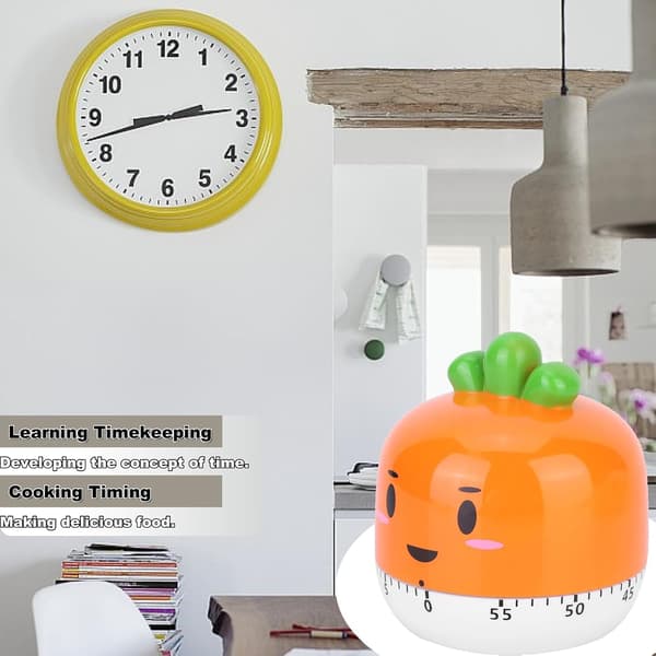 Kitchen Timer, 60 Minute Egg Timer, Cute Cartoon Carrot Kitchen Timer, Mechanical Kitchen Timer, Manual Kitchen Timer, Kitchen