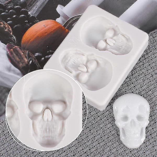 Halloween Dødningehoved Silikoneform DIY Lys Duftende Bageform Bakke Gaver -NMAOV