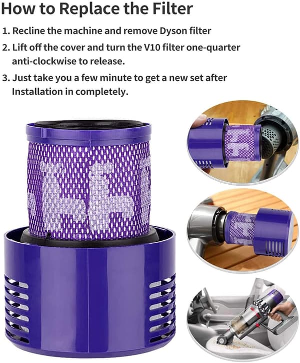 Efterfilter til Dyson V10/SV12 støvsuger 2-pak