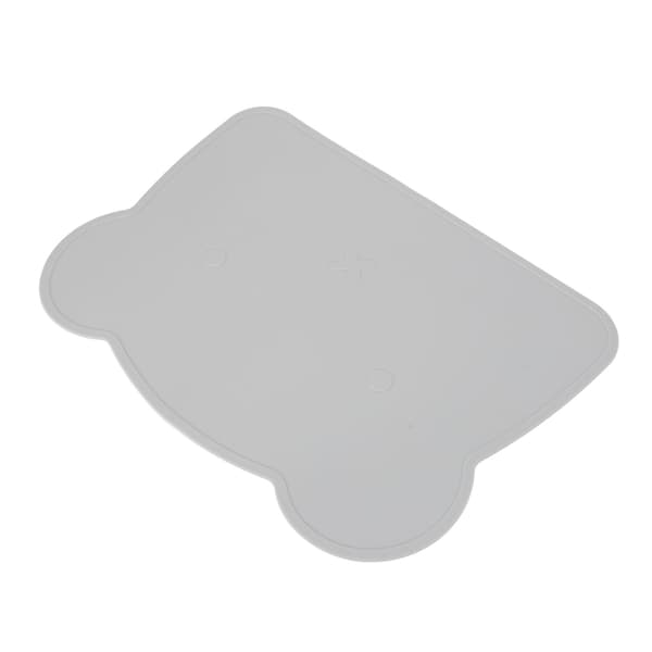 Silicone Placemat Thick Heat Insulation Non-slip Soft Elastic Silicone Bear Placemat for Home Hotel Restaurant Grey