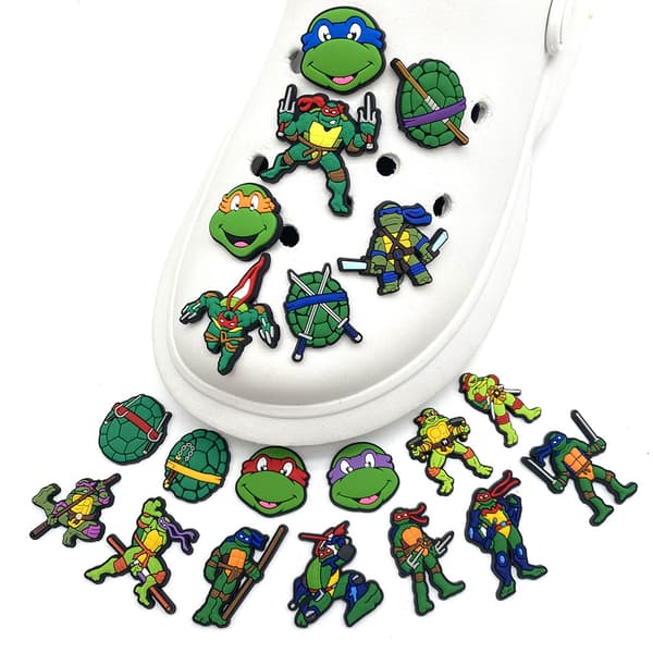20 stk rosa jentete Ninja Turtle-skodekorasjoner, personlig DIY
