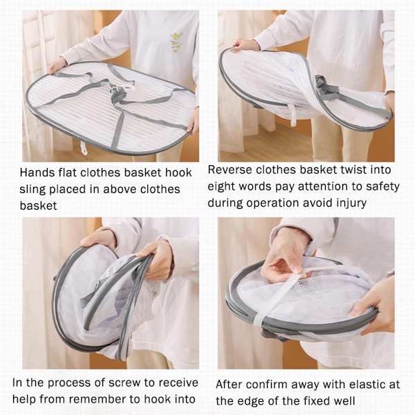 Drying Net, Hanging Dryer, Self-Locking Hooks, Hanging Mesh, Large Capacity, Anti-Deformation, Zipper, Foldable, Drying Rack, Fruit, Vegetables
