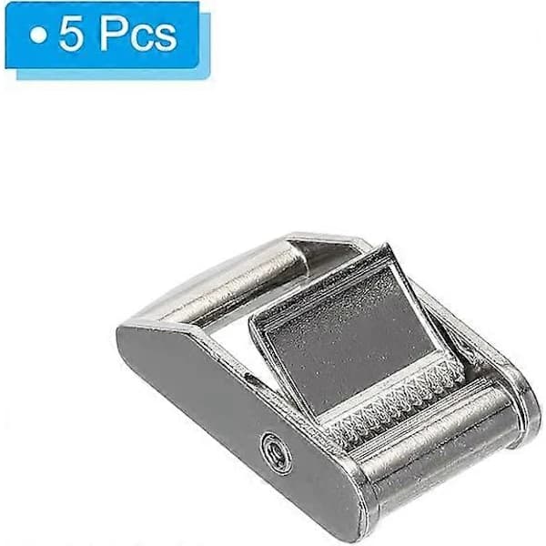 Stroppspenne, 5-pakning Metall Cam Spenner Fester 5,26 cm for 25 mm Stropper, Sølv