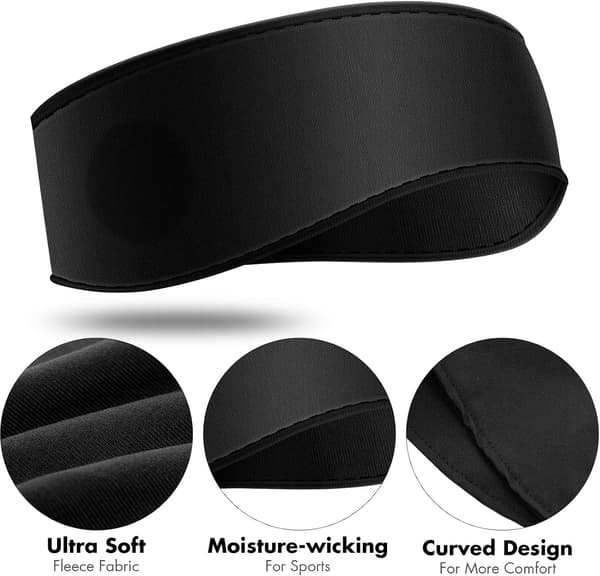 Sovepandebånd Hovedtelefoner - 3.5mm Jack, Blødt Elastisk Bånd med Tynde Højttalere til Søvn, Rejser & Meditation (Sort)