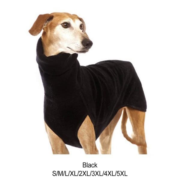 High Collar Winter Sweater for Large Dogs, Durable and Black, XL