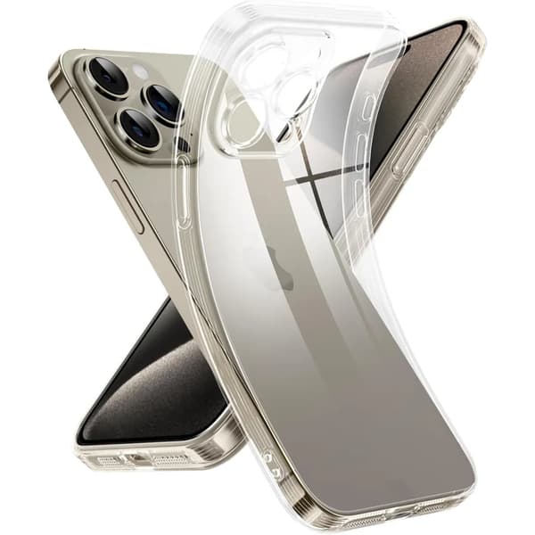 iPhone 15 Pro Max Gennemsigtigt TPU-cover – Ekstra kamerabeskyttelse iPhone 15 Pro Max iPhone 15 Pro Max iPhone 15 Pro Max