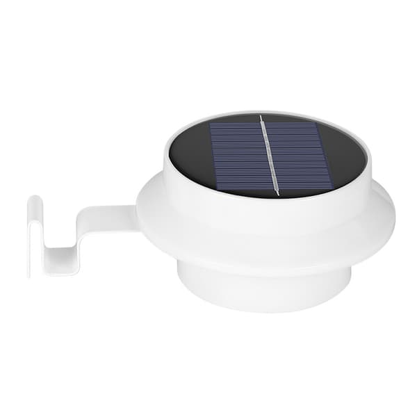 Vita solcelle gjerdelamper, solcellelamper for uteplass, hage, gjerde