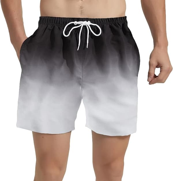 Badebukser for menn, korte badeklær med nettingfôr, badeshorts