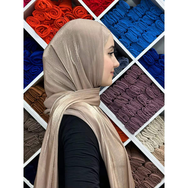 Mångsidig sjal, satinskimrande scarf - Röd