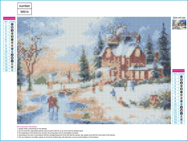 Timanttimaalaussarja 5D DIY, 16x12 tuumaa, Luminen joulu