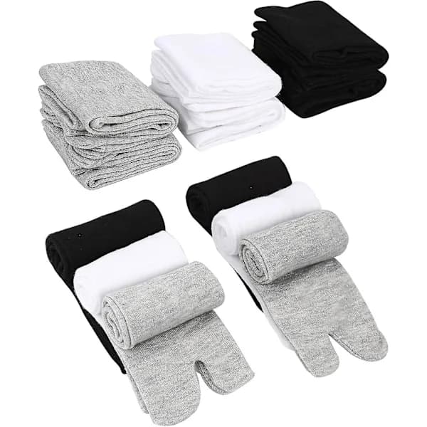 6 par unisex Tabi flip-flop sokker Geta sokker bomull delte tåsokker
