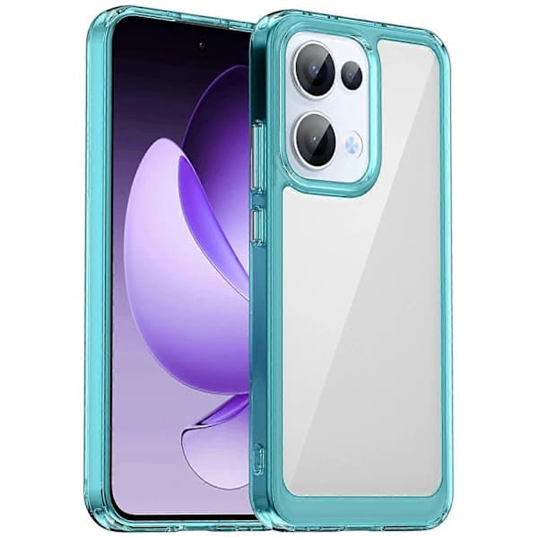 Case for Oppo Reno13 5G (Global) TPU Acrylic Protective Transparent Phone Case - Transparent Blue