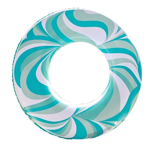 Inflatable float - Retro striped pattern - Blue - Hidden explosion-proof valve - 35 x 75 cm Blå (blå ränder)