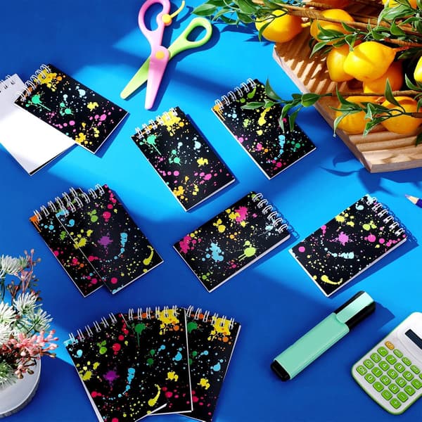 24 stykker Mini Neon Notesbøger Bulk Glow Party Spiral Notesblokke -