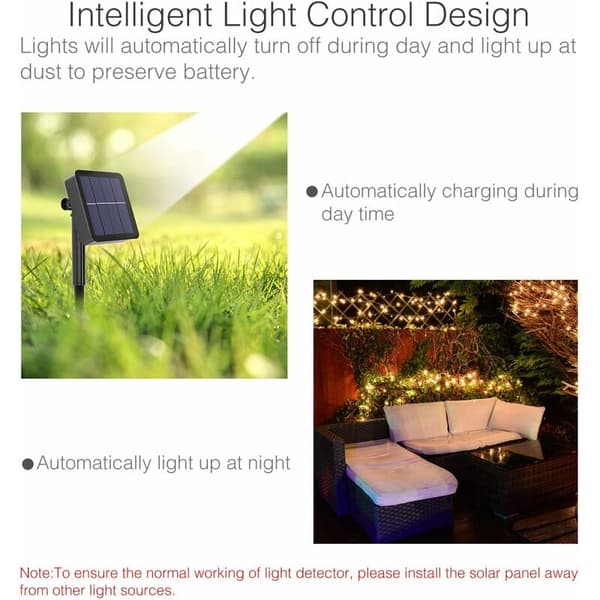Solar String Lights 22M 200 LED Waterproof Outdoor Solar String Lights 8 Modes Decorative Lights for Garden Patio Yard Home Christmas Wedding Party
