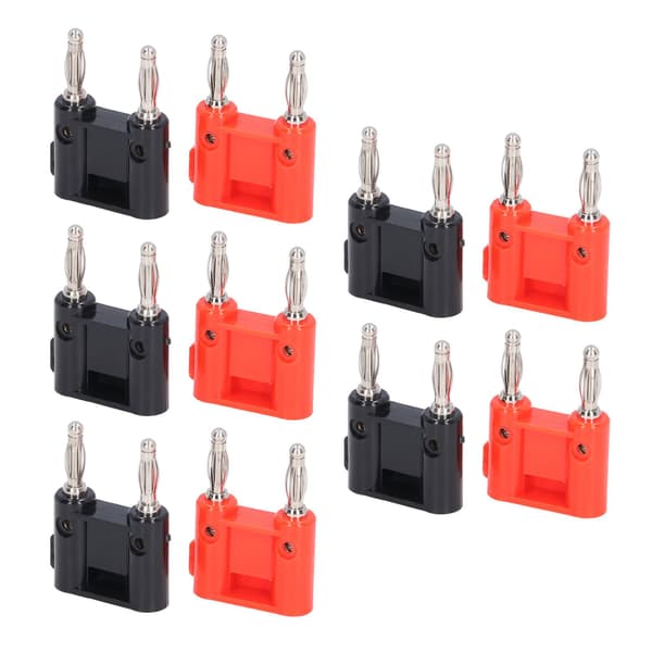 5-pack Double Banana Plug Brass PE Solderless Lantern Banana Jack for Electronic Equipment RV