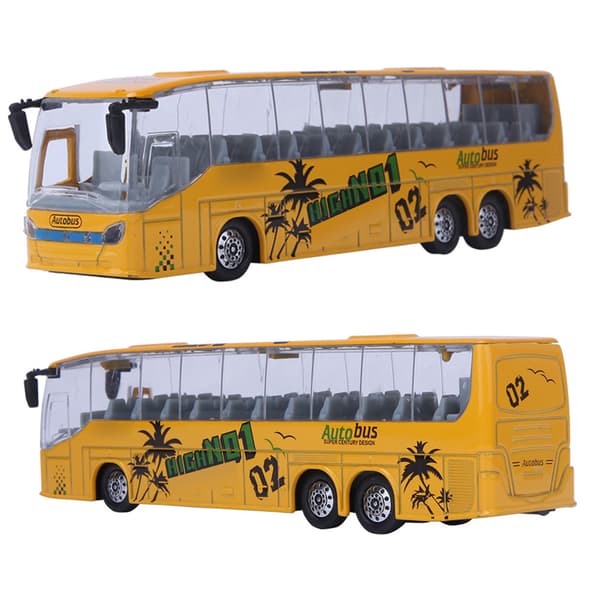 1:50 Simulering Transit Bus Model Legetøj Legering Træk Tilbage Bus Legetøj med Lys og Musik til Børn (Gul)