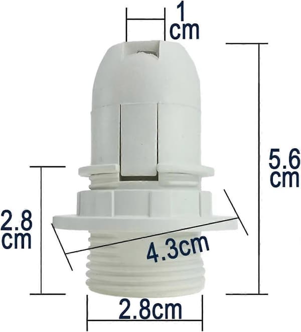 Skruelampeholder E14 E27 Dobbelt Base, Sort Hvid, LED-Lyshovedfatning, Skrivebordslampe Base, 4A 250V (FMY)