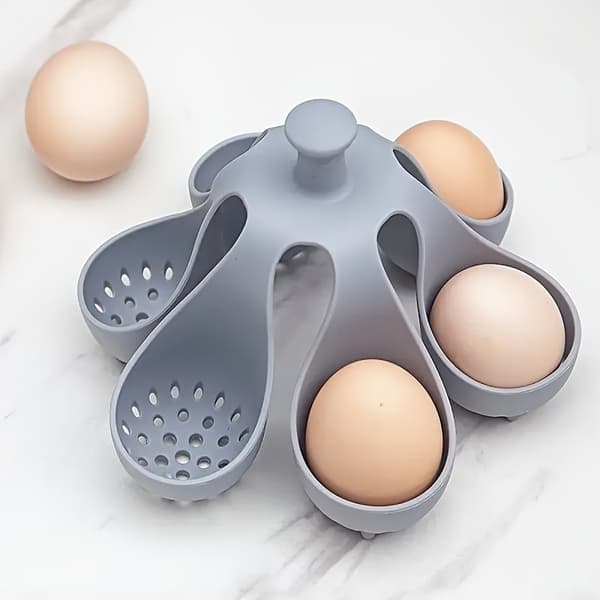Silikon Egg Cooker for 4/6 Eggs, Boiling & Steaming, Dishwasher Safe, Breakfast 4 eggs 4 egg
