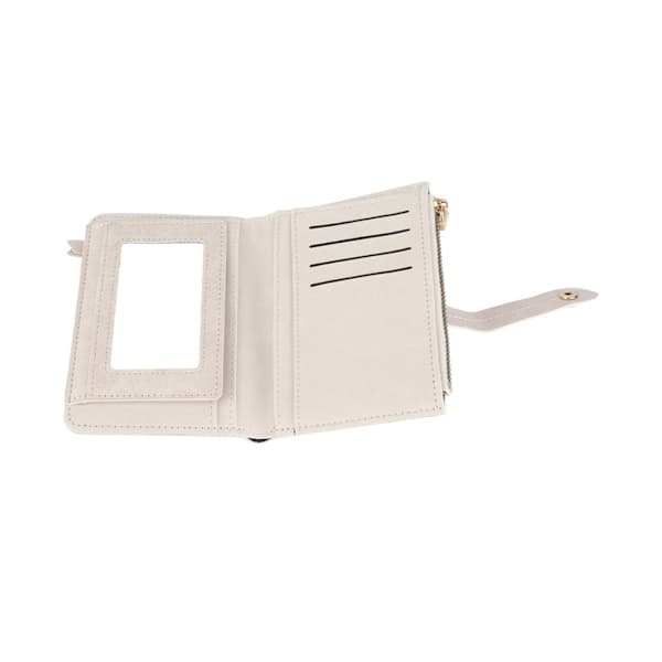 Men's Wallet PU Leather Small Size Multiple Compartments Card Holder Coin Pocket for Everyday Life White