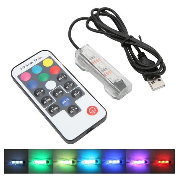 LED Aquarium Lamp Micro Landscape Aquarium Remote Control Lamp for Medium Small Aquariums with Hexagonal Square Blocks Black Line