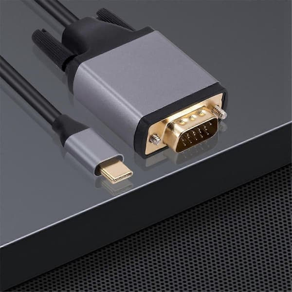 TYPE C til VGA-kabel USB 3.1 til VGA-adapter 10 Gbps HD-skjermkabel
