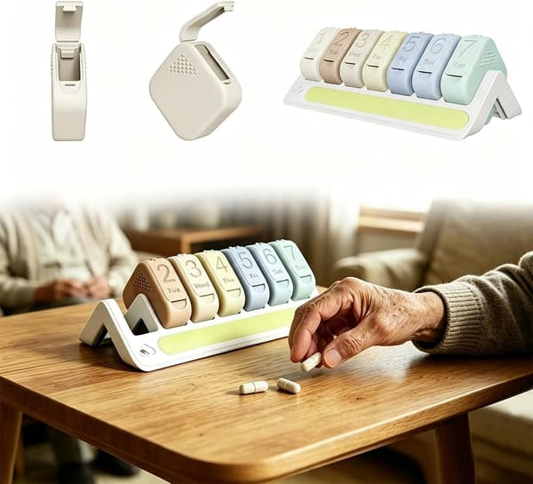 Pilleboks for uken: silikonetui med stor kapasitet -
