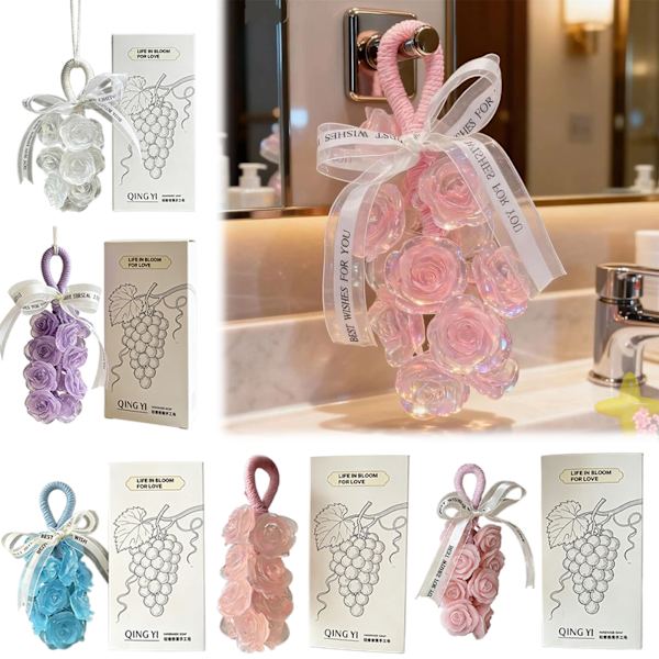 Personalized Handmade Crystal Grape Soaps, Natural Cold Processed Soaps with Long-Lasting Fragrance and Gentle Cleansing. E E