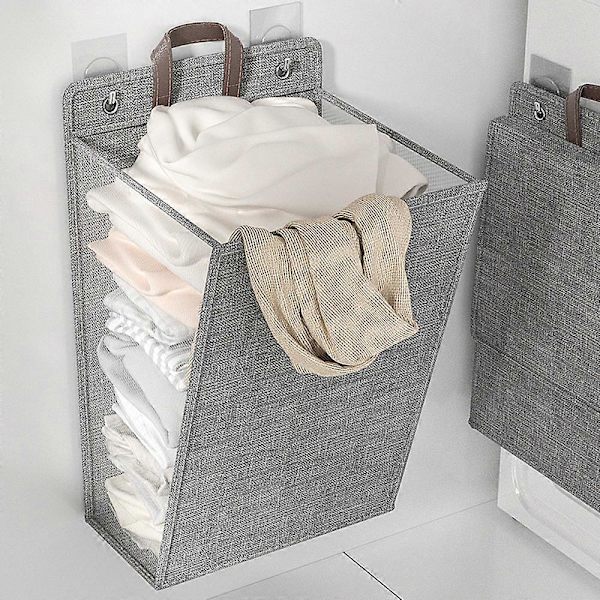 Large Laundry Basket Practical Foldable Storage Box for Dirty Laundry for Bathroom Grey Medium Grey Medium