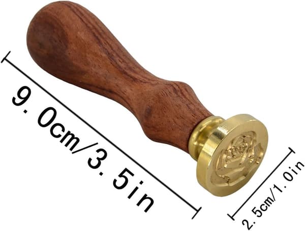 seglvoksstempel, retrostil, trestempel, mønster: rose, R0011 rose -