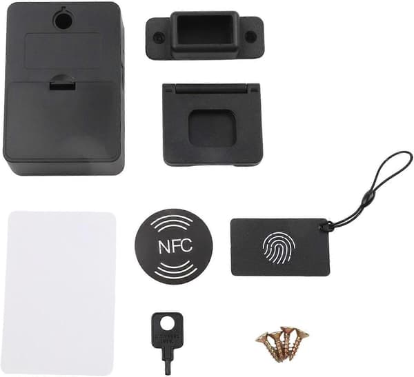 NFC Electronic Drawer Lock Keyless No Drilling Cabinet Wardrobe Lock Remote Access Multi Card Registration Low Power (FMY)