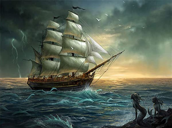 30 × 40 Rejsediamantmaleri med storm (30 * 40, 1 stk)