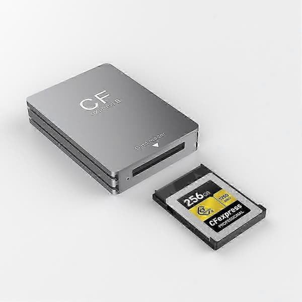 CFexpress Type B Card Reader USB 3.2 Gen2 10Gbps, USB-C to USB-C/A Cable Included Silver-gray Silver-gray